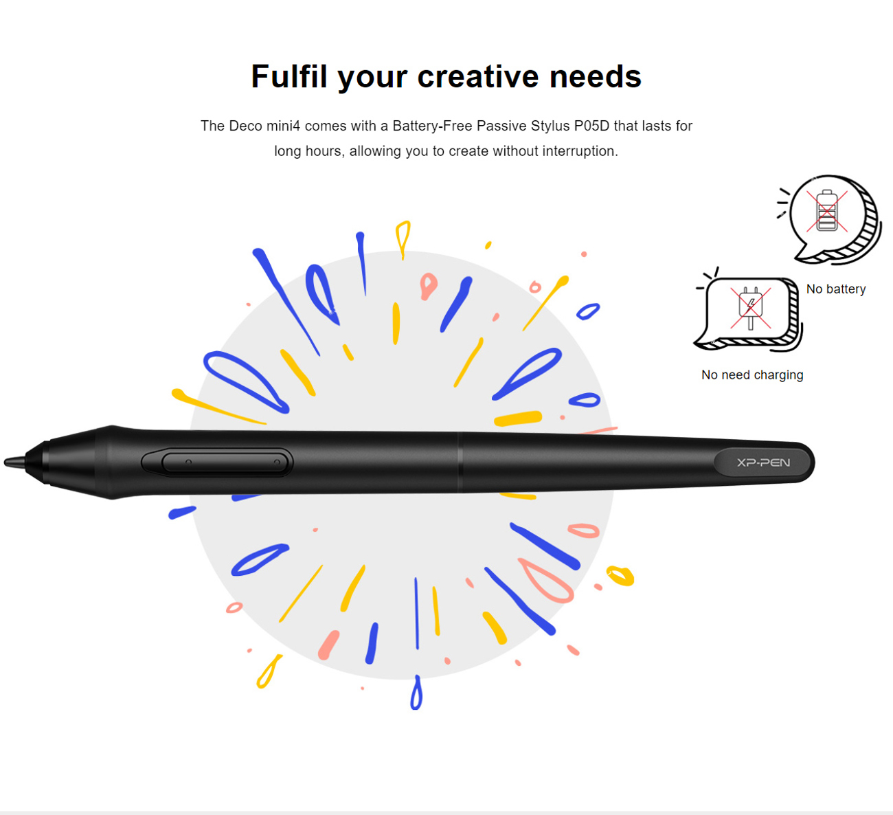 XPPEN Deco mini4 Graphics Tablet 4 x 3 Inch Pen Tablet with BatteryFree Stylus and 6